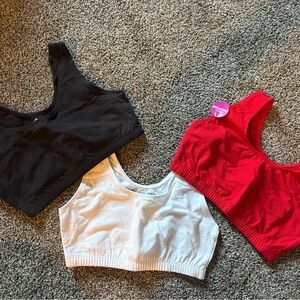 Fruit of the Loom Black, White, and Red Camisoles